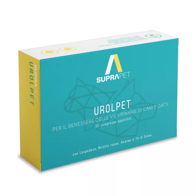 Suprapet Urolpet → 30 COMPRESSE PER BENESSERE VIE URINARIE E CISTITE CANI/GATTI