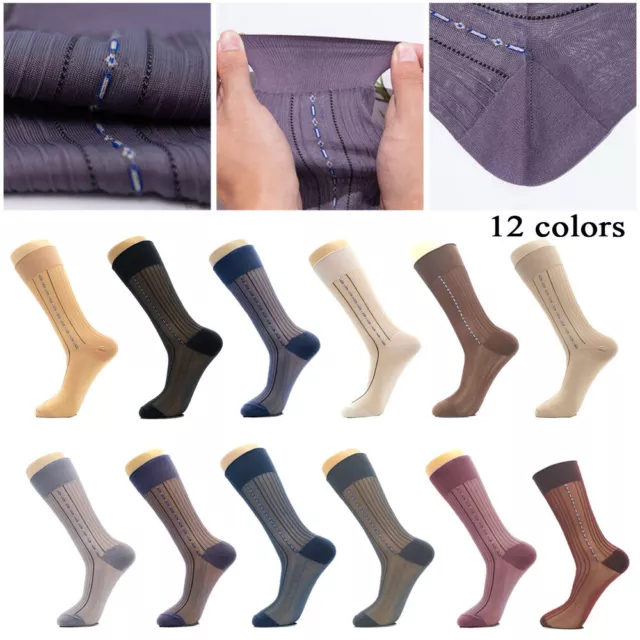 Chaussettes À Tube Central En Nylon Ultra-Fin Pour Hommes 5 Pièces 》