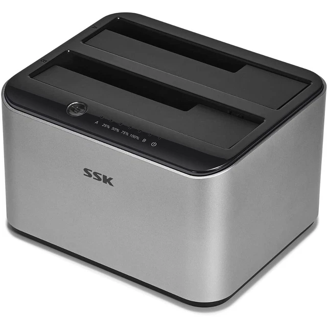 SSK Aluminum Hard Drive Docking Station, USB 3.0 to SATA Dual Bay External HD...