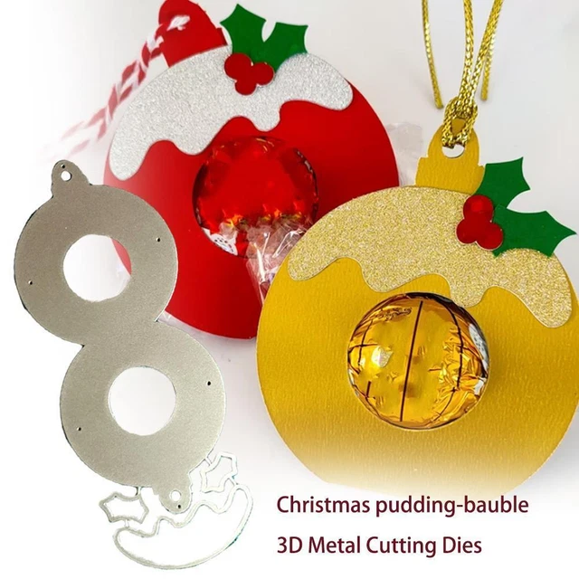 Christmas Pudding-bauble 3d Metal Cutting Dies Cut : Craft Die Decor Mould F2M0
