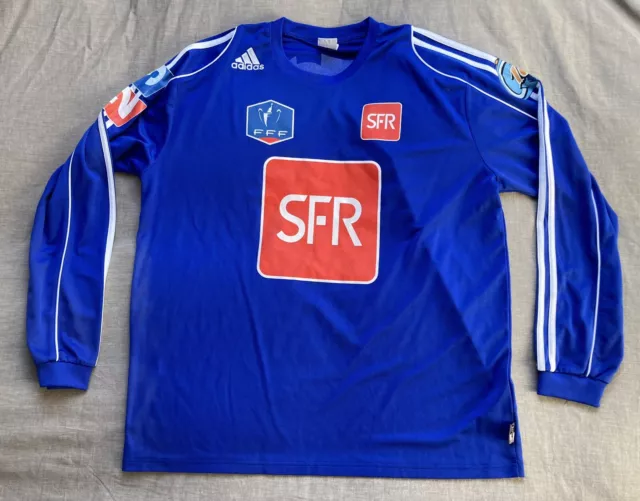 ADIDAS Climalite Maillot Porté Coupe De France Football Bleu Manches Longues FFF