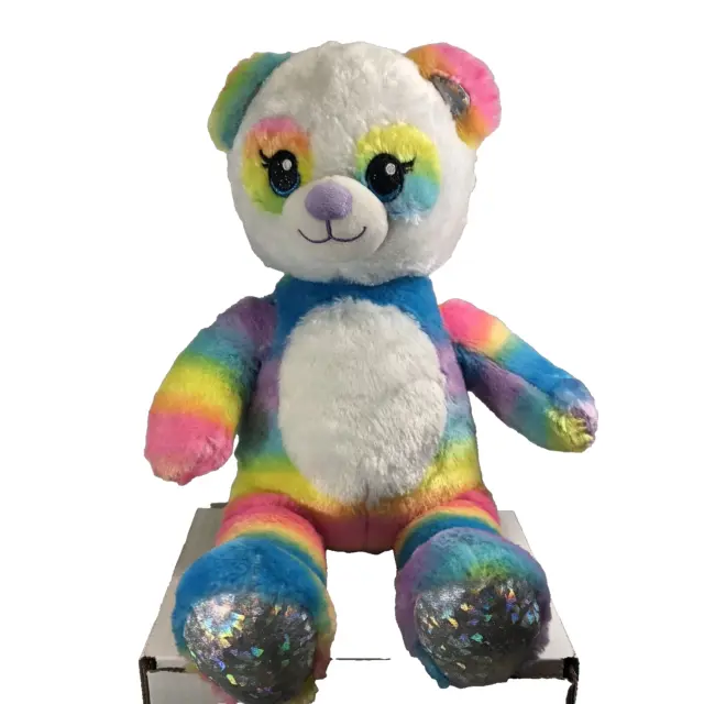 Build A Bear Rainbow Friends 16" Panda Plush Glitter Eyes Stuffed Animal