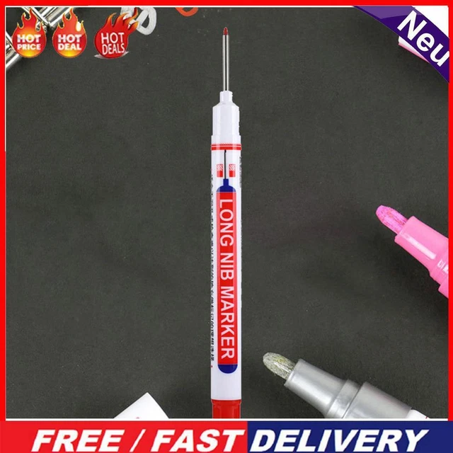 8Pcs Long Head Marker Woodworking Multi-purpose Deep Hole Marker Pen (Green)