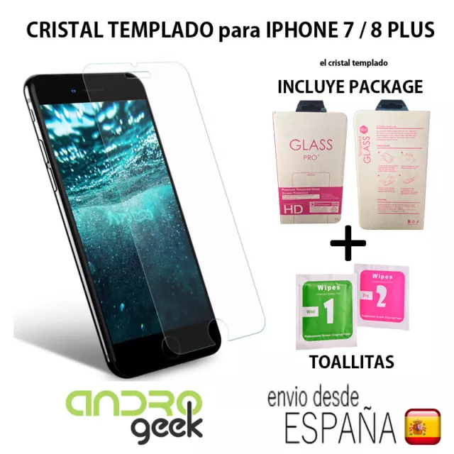 Protector iPhone 7 Plus , iPhone 8 Plus Dureza 9H Cristal templado 0,3mm -  Protector de pantalla para móviles - Los mejores precios