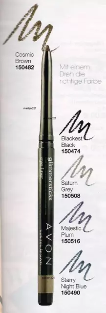 AVON Augenkonturenstift Glimmerstick Drehstift Farbwahl, Eyeliner Wasserfest