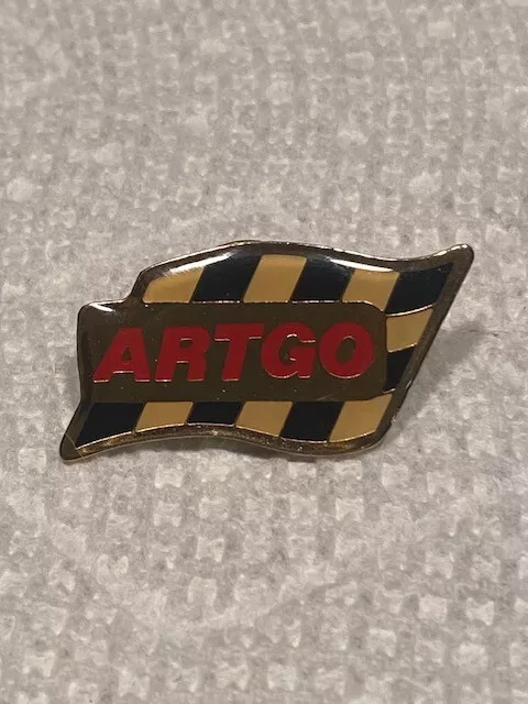 Vintage ARTGO Short Track Auto Racing Checkered Flag Lapel Tie Hat Pin