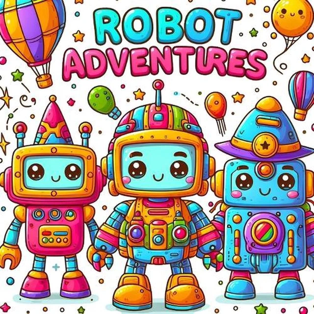 ROBOT ADVENTURES: FUN and Easy Robot Coloring Book for Kids by Colorama ...