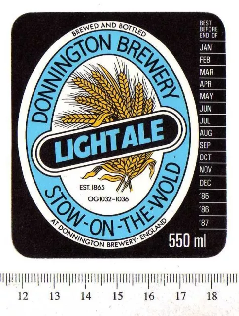 UK Beer Label - Donnington Brewery - Gloucestershire - Light Ale (version g)