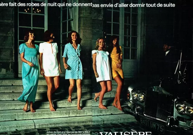 publicité Advertising 0323 1973   lingerie de nuit Valisère 2p  robe nuit peigno