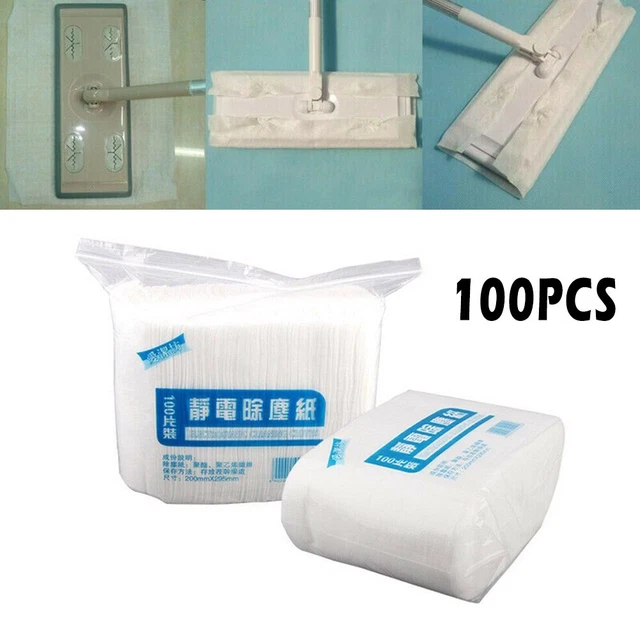 100 Monouso Elettrostatico Polvere Rimozione Mocio Carta Casa Pulizia Panno,