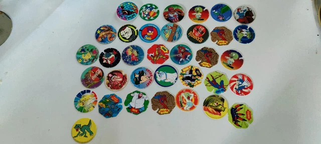 Lot De Pogs BN - The Mask, Sonic, Spiderman, Indiana Jones - Occasion