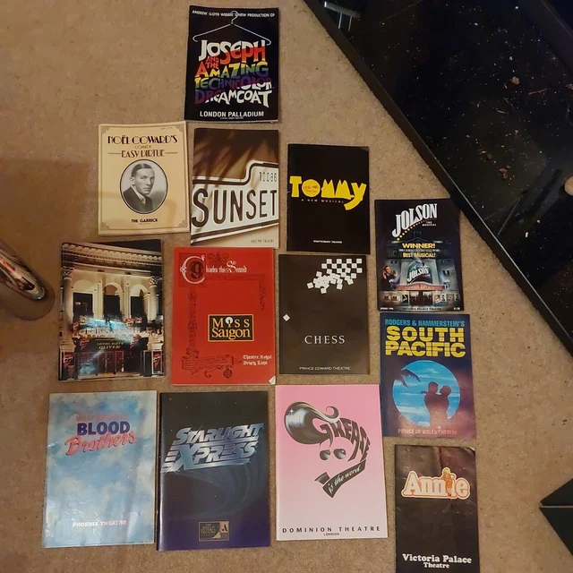 13 WEST END  THEATRE PROGRAMMES  FROM 1980s/90s. Jason Donovan, Elaine Paige