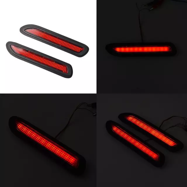 Car Rear Tail Light Kit Pair LED Bumper Reflectors Foglights Brake Warning Lamp