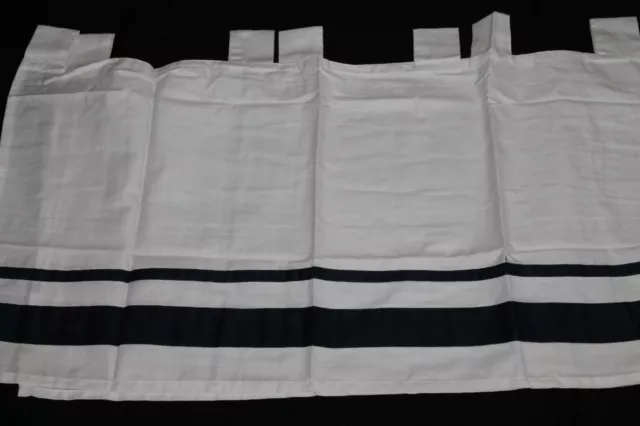 Sweet JoJo Designs Navy White Hotel Window Valance Tab Top nursery 54x15 new