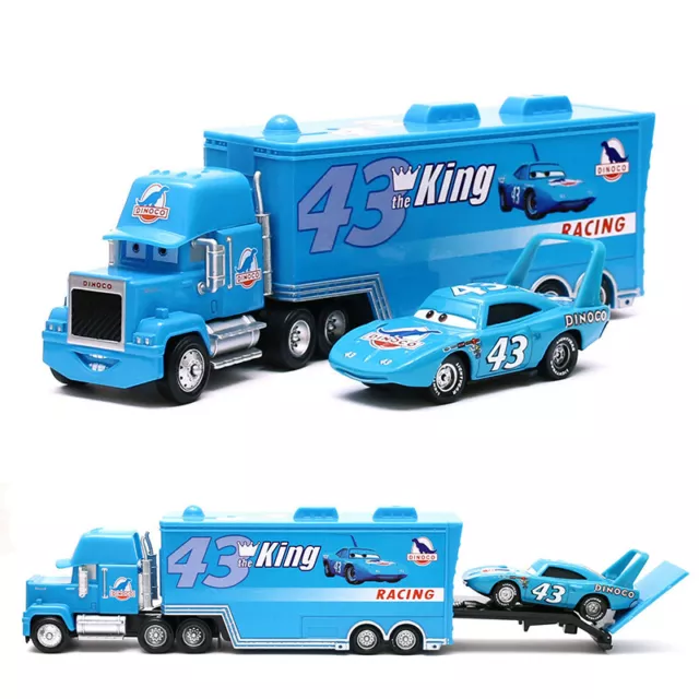 New Pixar Cars NO.43 King & Dinoco Mack Truck 1:55 Diecast Toy Car Kids Gift