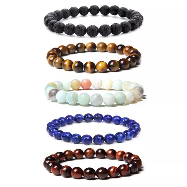 Fashion Men's Healing Stone Tigers Eye Jewellery Wristband Bracelet 8mm beads