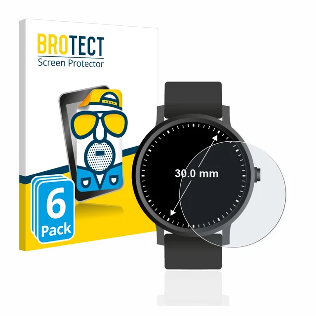 6x Antiriflesso Pellicola Protettiva Opaca per Orologi (Circolare, ø: 30 mm)
