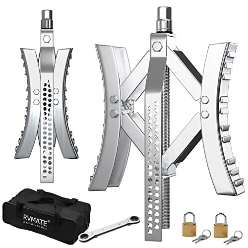 RV CAMPER WHEEL Chock Stabilizer Scissor X Chocks Wheel Stabilizer 2