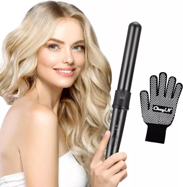 CkeyiN 32mm Curling Wand, Professional Ceramic Barrel Hair Curler for Long Hair