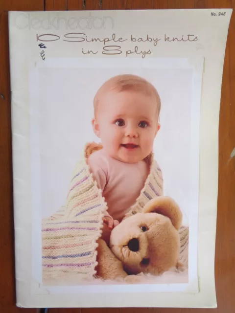 Cleckheaton Knitting Pattern # 948 - 10 Simple Baby Knits In 8Ply