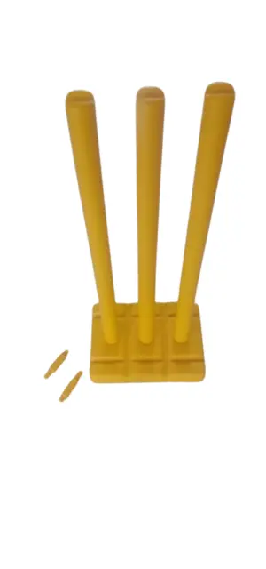 Cricket plastic wicket set with 3 wickets, 1 base stand and 2 bails For Children