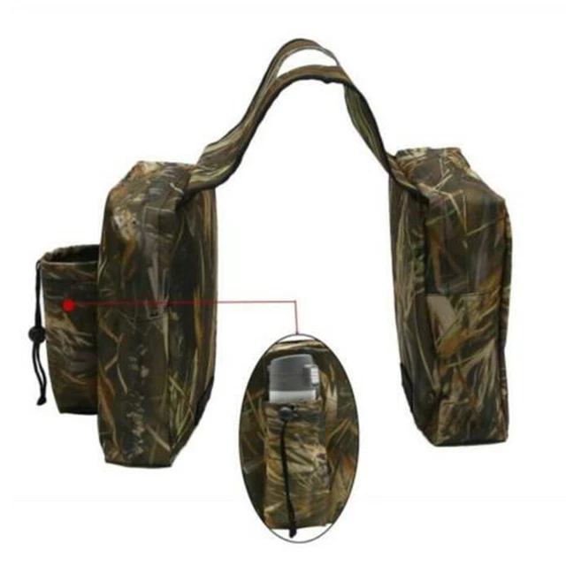 Motorcycle UTV ATV Quad Back Seat Pocket Storage Saddle Bag Canvas Fabric Parts