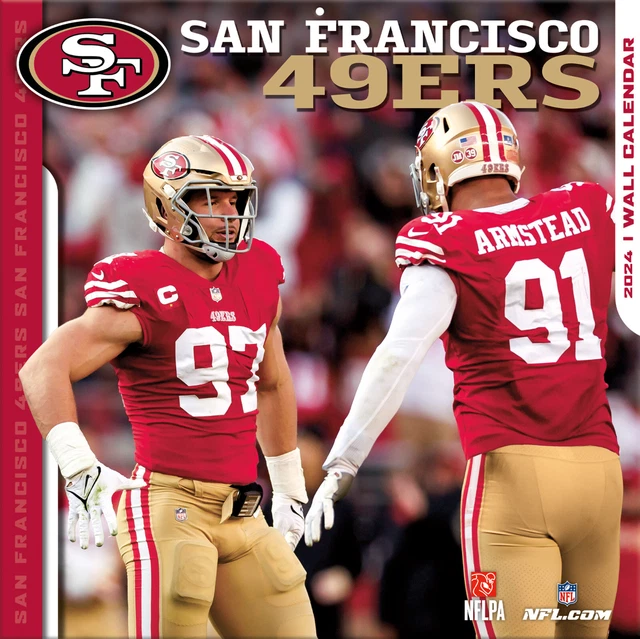NFL CALENDRIER 2024 San Francisco 49ers Calendrier Mural 30x30cm Mur