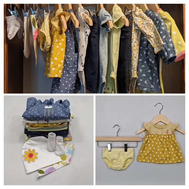 LOT Beautiful Baby Girl Clothes 3 Months Bundle Blue and Yellow