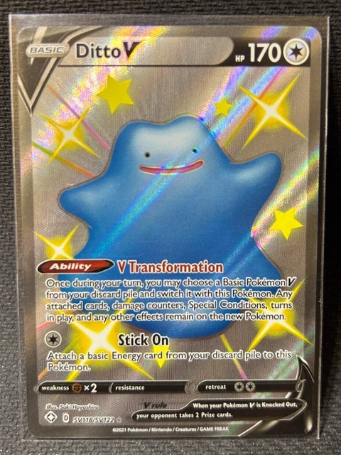 Ditto V SV118/SV122 Shiny Holo Rare Shining Fates Pokemon TCG NM