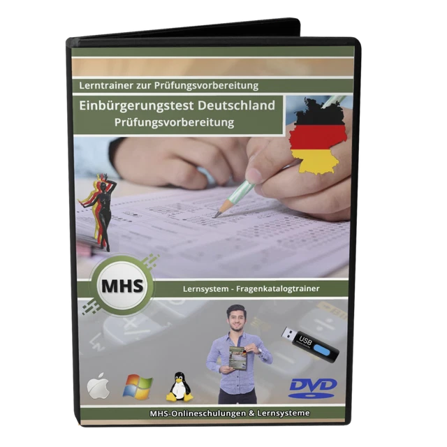 Einbürgerungstest für Deutschland - alle Bundesländer - auf DVD oder USB-Stick