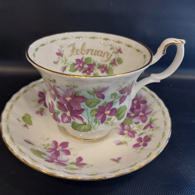 Royal Albert Flower of the Month February Series Violets Bone China Cup & Saucer