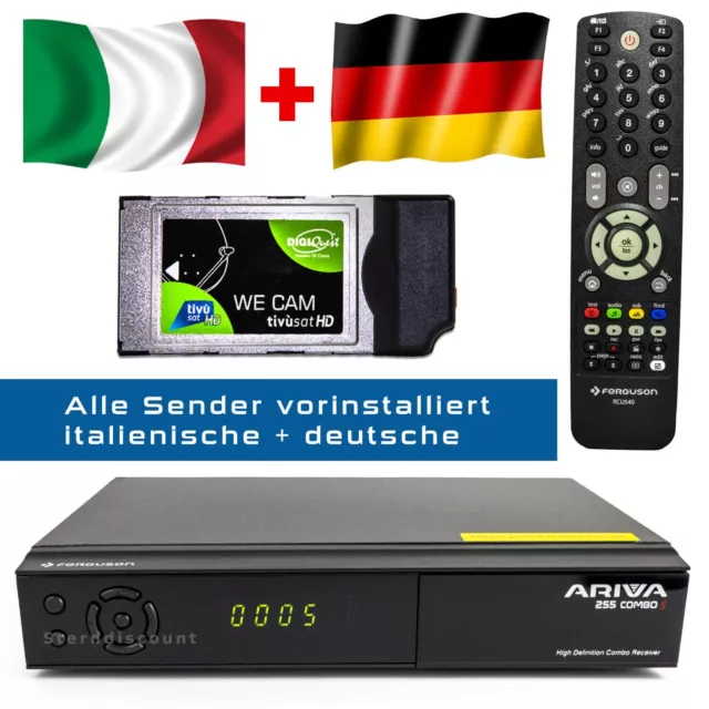 Ricevitore HD Ariva255 mit Tivusat Modul ohne Karte CI+ CAM HDTV für Gold Karte