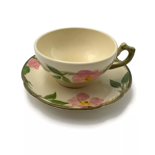 1950's Franciscan DESERT ROSE Pattern Coffee Tea Cup And Saucer Made In U.S.A.