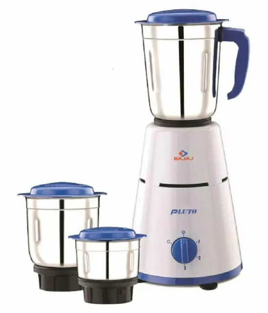 Bajaj Mixeur Broyeur 500W 220V (3 Pots, Blanc et Bleu)