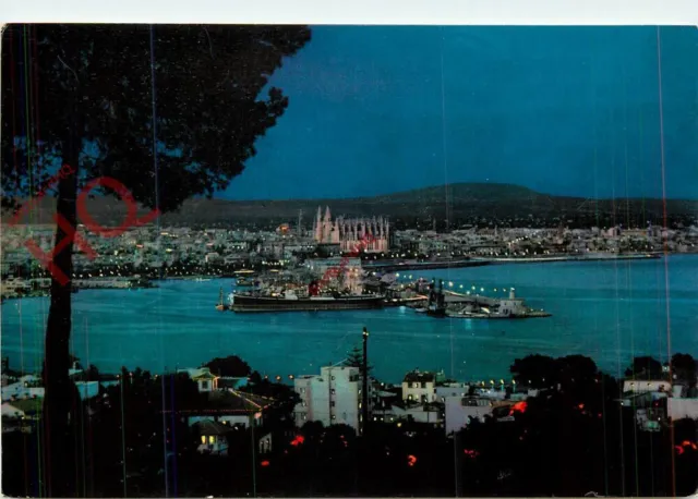 Picture Postcard~ Palma De Mallorca, Vista Nocturna Desde La Bonanova