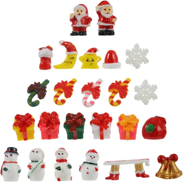 45x Mini Harz Weihnachtsschmuck - gemischte Designs - 2 cm - Weihnachtshandwerk - Neu
