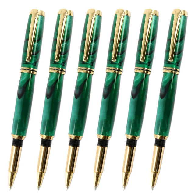 Kit de bolígrafo Junior Gentleman mejorado, acabado dorado, paquete de 6, torneado en madera heredado