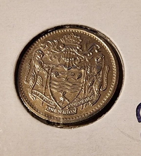 Guyana 10 Cents 1991 Uncirculated UNC Foreign Coin 2x2 Holder Bank Account GUY