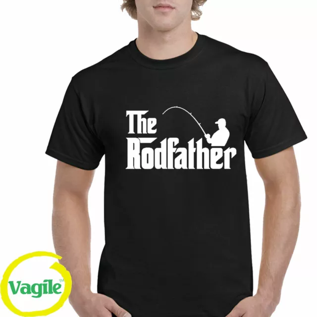 T-shirt divertente da pesca parodia regalo The Rodfather 100% cotone premium pescatore
