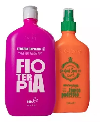 Fioterapia 500ml + Tônico Poderoso 250ml Gold Spell  Everk. NOVA EMBALEGEM!.