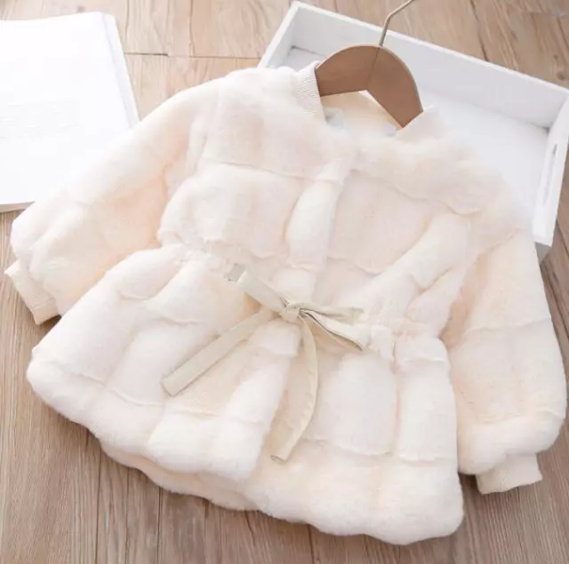 Fall/ Winter Girls Faux Fur Jacket Thick Outerwear Baby Kids Warm Coats Fashion 2