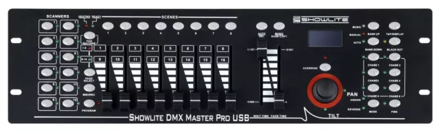 B-WARE 192 Kanal DMX Controller Disco LED DJ Licht Steuerung Rack Lichtpult USB