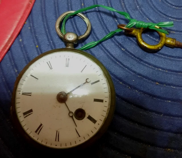 Montre Gousset Ancienne En Argent Massif - Remontage Manuel - Cadran émaillé Numéroté - Occasion