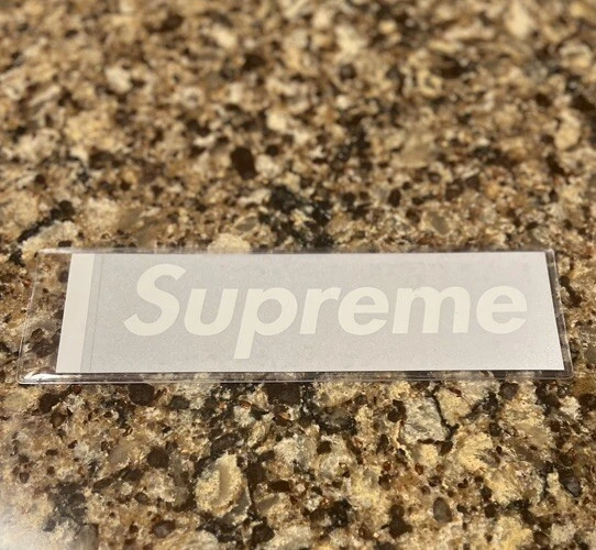 SUPREME 3M REFLECTIVE Silver Box Logo Sticker FW14 Authentic Brand
