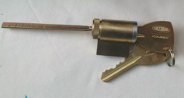 Lockwood sliding glass door lock key cylinder w/ 2 keys, Onyx, Assa Abloy, Yale