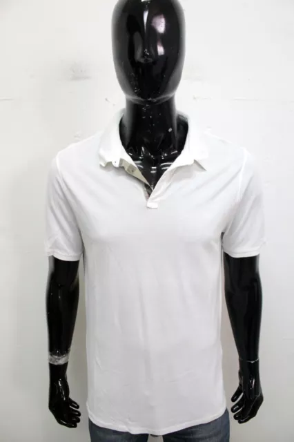 Burberry Brit Polo Taglia XL Uomo T-Shirt Maglietta Maglia Bianca Cotone Logo