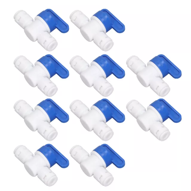 10 X Inline Ball Valve Water Tube Shut Off Switch Quick Connect Fitting For Wate