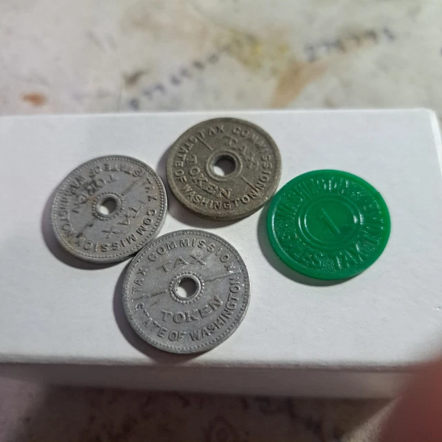 Vintage  State of Washington Tax Token lot of 4