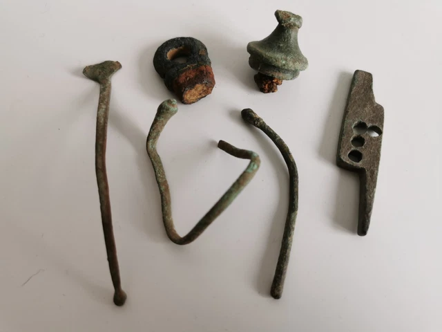 Lot Objets Bronze Romain Clé Epingle