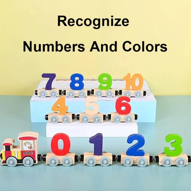 Wooden Magnetic Digital Early Education Trackless Numbers Setxpc Trains X3V7